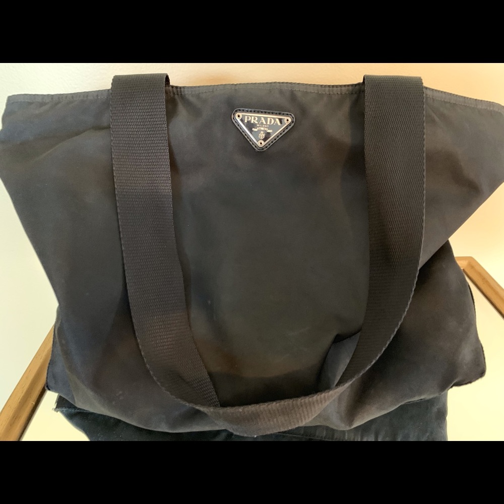 Authentic Prada Black Nylon Tote